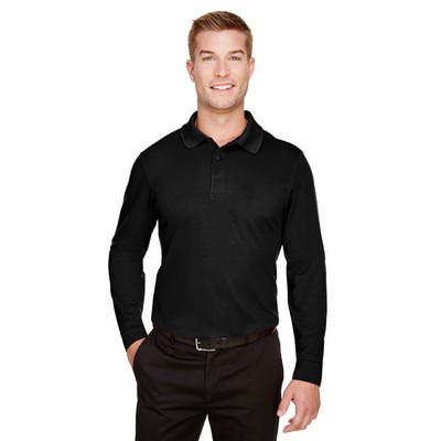Devon and Jones® Men's Tall CrownLux Performance® Plaited Long Sleeve Polo Shirt