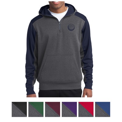 Sport-tek® Tech Fleece Colorblock 1/4-zip Hooded Sweatshirt